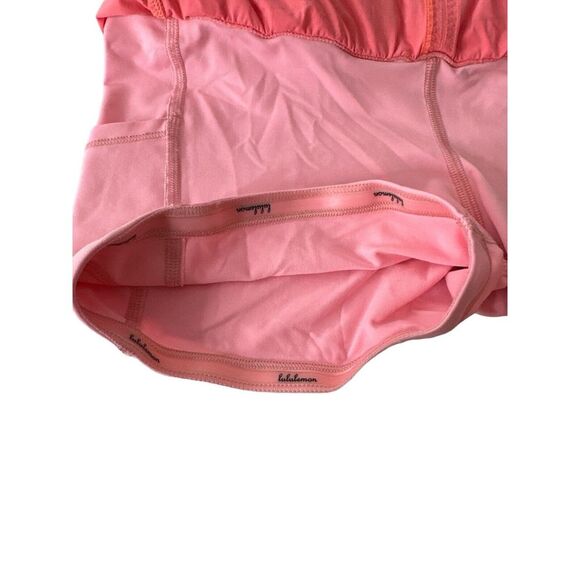 Lululemon Skirt Shorts Women's Size 4 Run Orange Bleached‎ Coral Pink Stretch - Picture 6 of 7